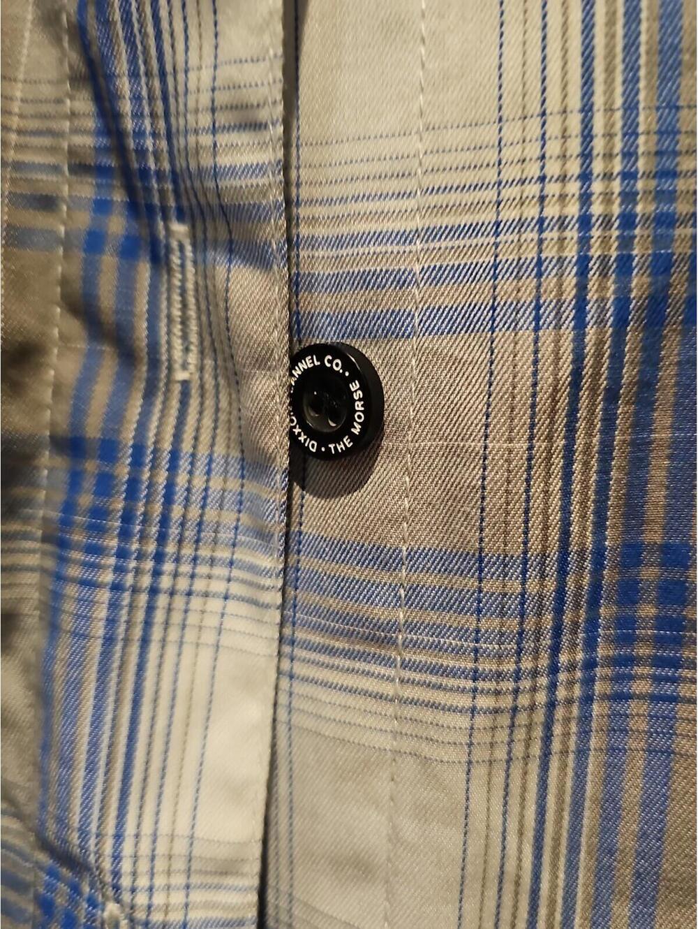 Dixxon Flannel Morse Bamboo Large L Blue Gray Plaid Short Sleeve Women's Shirt - Picture 3 of 9